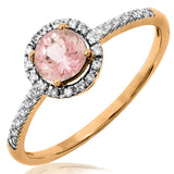 Gemstone Halo Ring with Diamond Accent