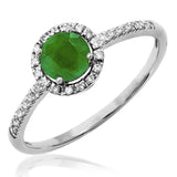 Gemstone Halo Ring with Diamond Accent