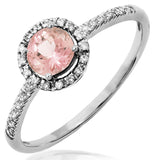 Gemstone Halo Ring with Diamond Accent