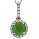 Gemstone Pendant with Diamond Frame