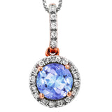 Gemstone Pendant with Diamond Frame