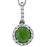 Gemstone Pendant with Diamond Frame