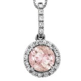 Gemstone Pendant with Diamond Frame