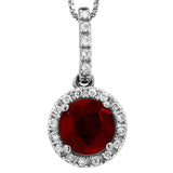 Gemstone Pendant with Diamond Frame