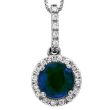 Gemstone Pendant with Diamond Frame