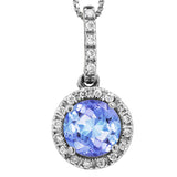Gemstone Pendant with Diamond Frame