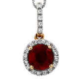 Gemstone Pendant with Diamond Frame