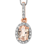 Oval Gemstone Pendant with Diamond Frame