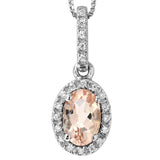 Oval Gemstone Pendant with Diamond Frame