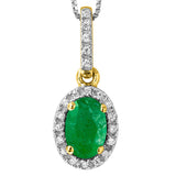 Oval Gemstone Pendant with Diamond Frame