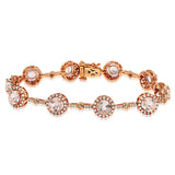 Gemstone Halo Bracelet with Diamond Accent