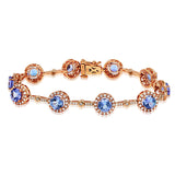Gemstone Halo Bracelet with Diamond Accent