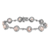 Gemstone Halo Bracelet with Diamond Accent