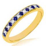 Gemstone Band Ring with Diamond Accent