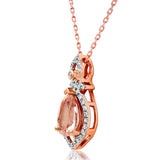 Teardrop Gemstone Pendant with Diamond Frame