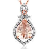 Teardrop Gemstone Pendant with Diamond Frame