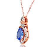 Teardrop Gemstone Pendant with Diamond Frame
