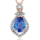 Teardrop Gemstone Pendant with Diamond Frame