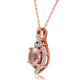 Round Gemstone Pendant with Diamond Frame