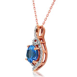 Round Gemstone Pendant with Diamond Frame