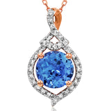 Round Gemstone Pendant with Diamond Frame