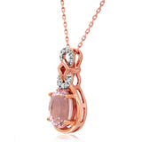Oval Gemstone Pendant with Diamond Accent