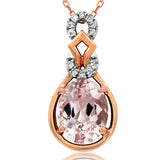 Oval Gemstone Pendant with Diamond Accent