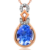 Oval Gemstone Pendant with Diamond Accent