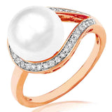 Pearl Diamond Loop Ring