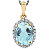 Oval Gemstone Pendant with Diamond Frame