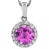 Gemstone Pendant with Diamond Frame