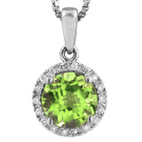 Gemstone Pendant with Diamond Frame