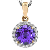 Gemstone Pendant with Diamond Frame