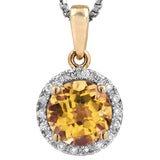 Gemstone Pendant with Diamond Frame