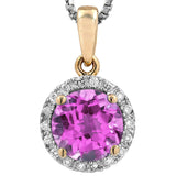 Gemstone Pendant with Diamond Frame