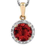 Gemstone Pendant with Diamond Frame