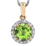 Gemstone Pendant with Diamond Frame