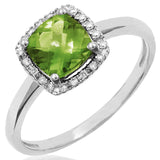 Cushion Gemstone Ring with Diamond Frame