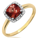 Cushion Gemstone Ring with Diamond Frame