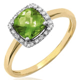 Cushion Gemstone Ring with Diamond Frame