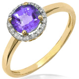 Gemstone Ring with Diamond Frame