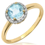 Gemstone Ring with Diamond Frame