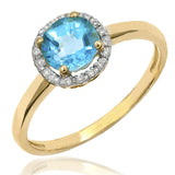 Gemstone Ring with Diamond Frame