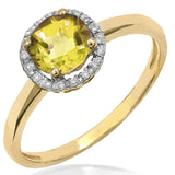 Gemstone Ring with Diamond Frame
