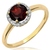Gemstone Ring with Diamond Frame