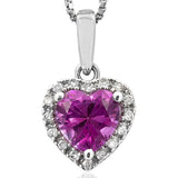 Heart Gemstone Pendant with Diamond Frame