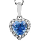 Heart Gemstone Pendant with Diamond Frame