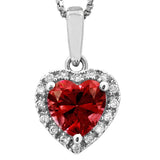 Heart Gemstone Pendant with Diamond Frame