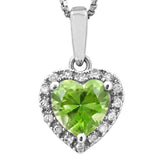 Heart Gemstone Pendant with Diamond Frame