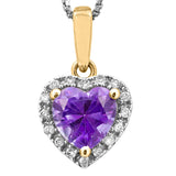 Heart Gemstone Pendant with Diamond Frame